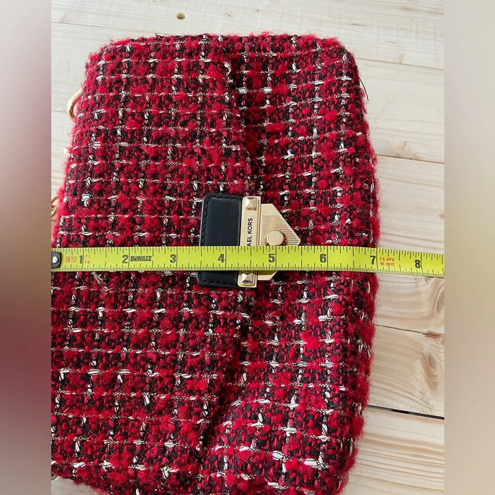 MICHAEL‎ KORS RED TWEED SOHO CHAIN CROSSBODY BAG